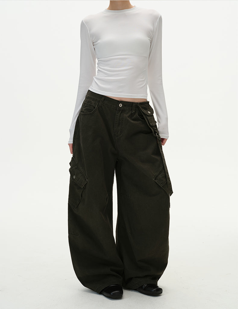 MADWITCH UTILITY SLUNG TROUSERS #H5787