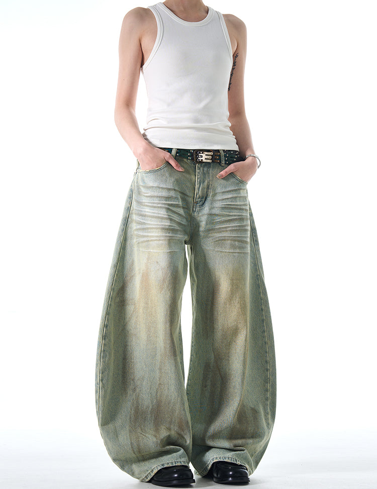 MADWITCH POST-APOCALYPTIC STYLE WIDE-LEG JEANS #FX065