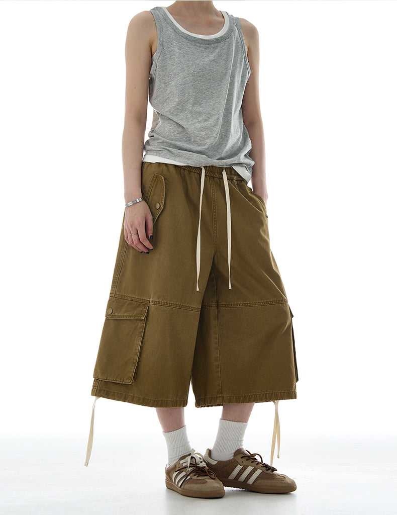 MADWITCH RELAXED FIT UTILITY CARGO SHORTS #A600