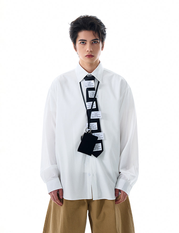MADWITCH CLEANFIT TURN-DOWN COLLAR WHITE SHIRT #NR3288