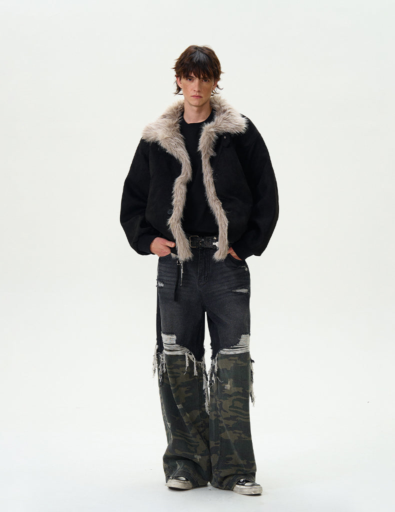 MADWITCH LOOSE FIT FUR-COLLAR JACKET #990213