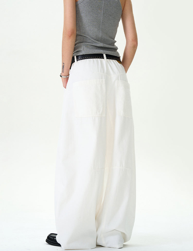 MADWITCH WHITE VERSATILE CASUAL PANTS #L505