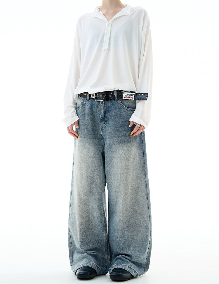 MADWITCH UNISEX DIRTY WASHED DENIM JEANS #G6846