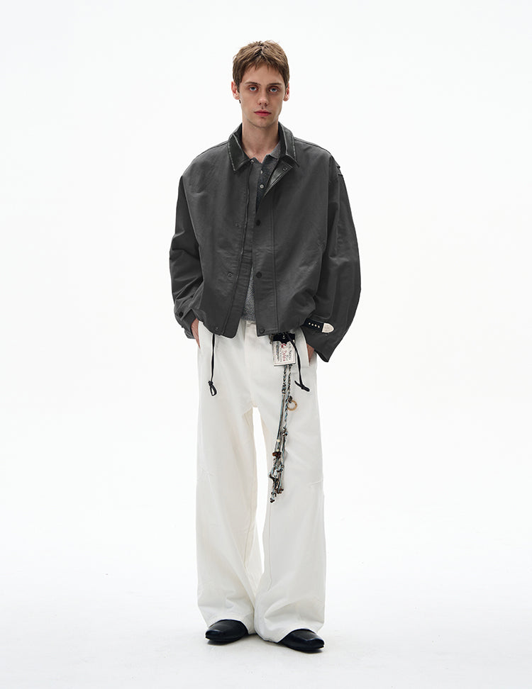 MADWITCH LEATHER-TRIMMED CASUAL TOP #M1005