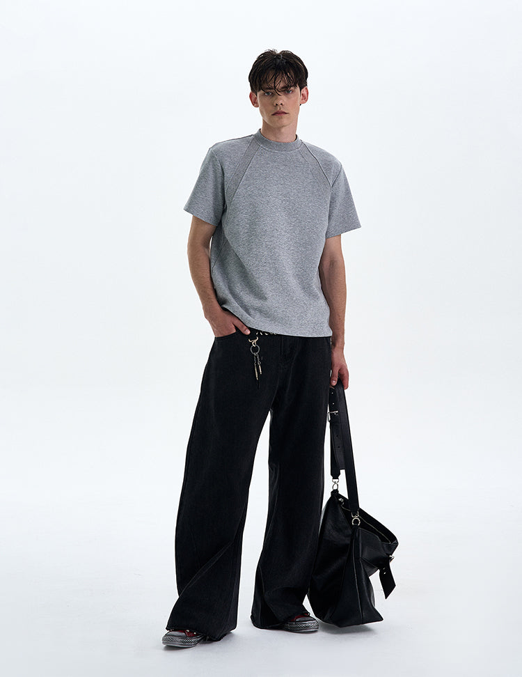 MADWITCH BOXY STRAIGHT SHOULDER T-SHIRT #XY24002