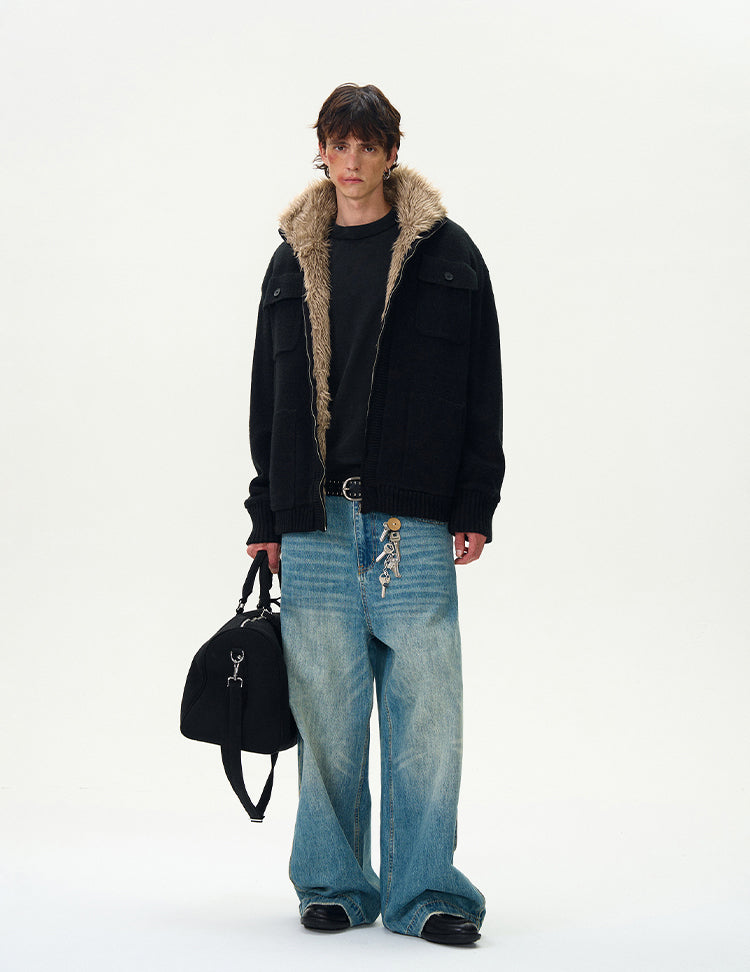 MADWITCH HEAVYWEIGHT KNIT COTTON JACKET #C178