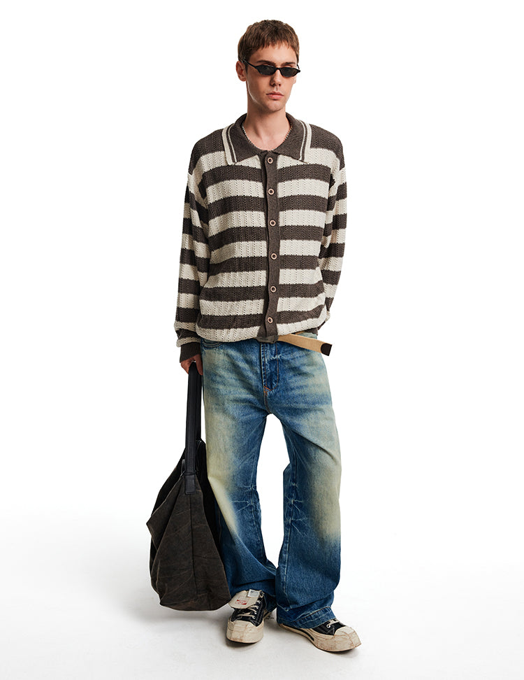 MADWITCH STRIPE LAZY CARDIGAN #68966