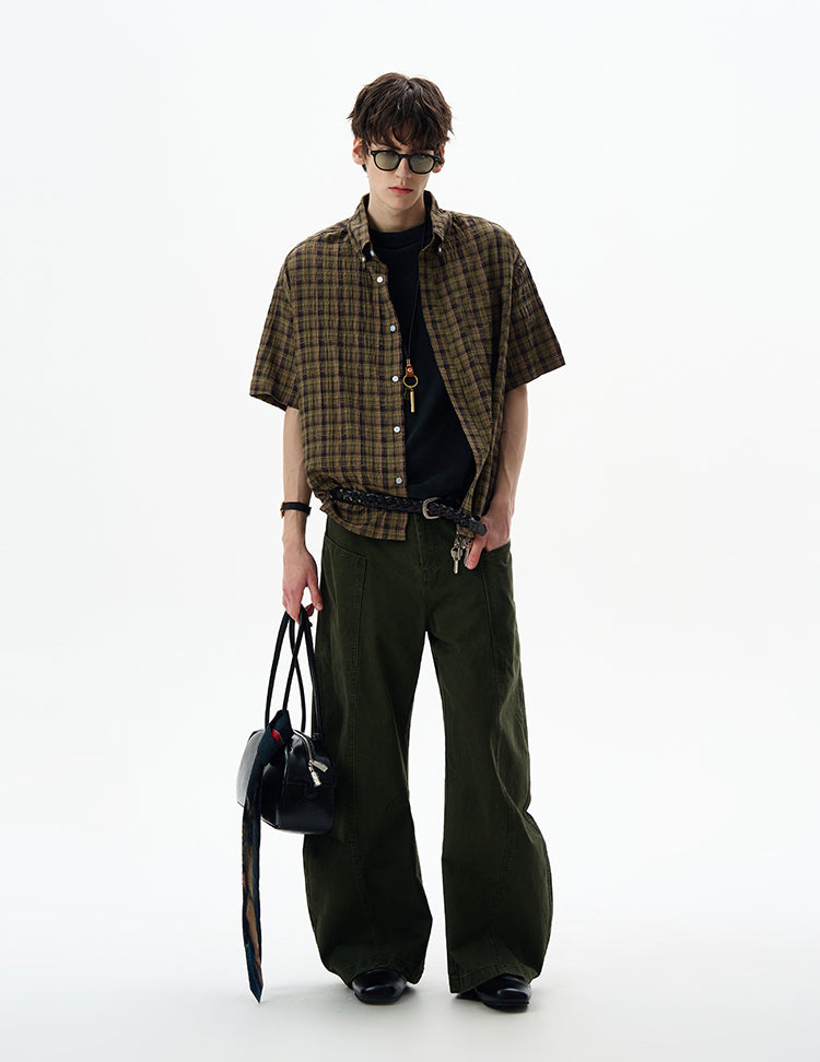 MADWITCH SEERSUCKER SHORT SLEEVE SHIRT #CR252