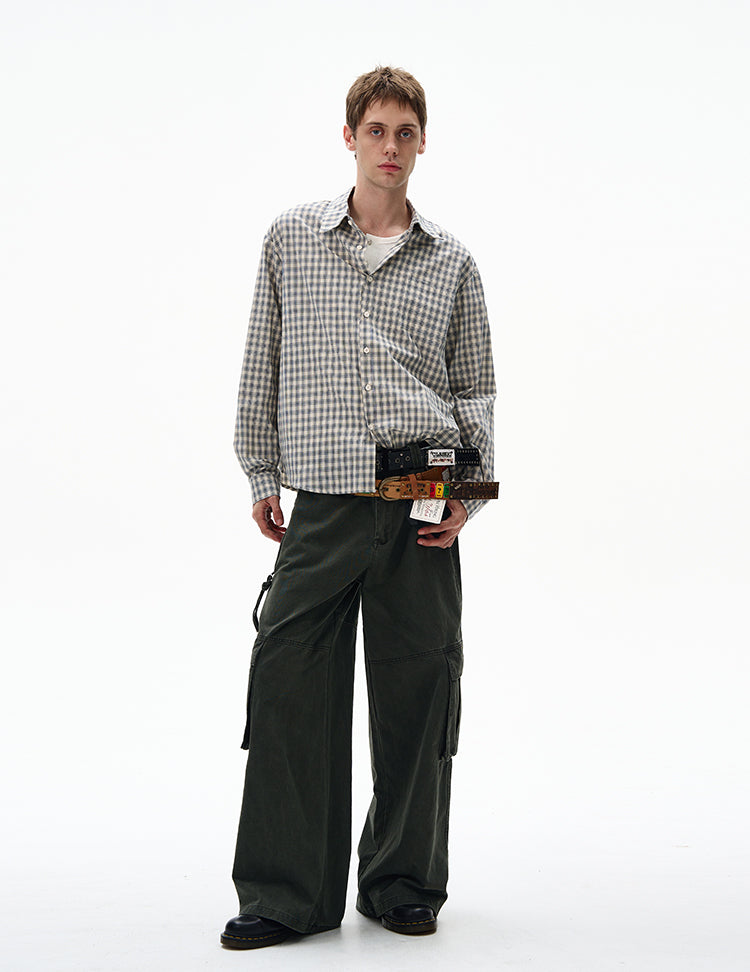 MADWITCH CHECKERED LONG SLEEVE SHIRT #RC86