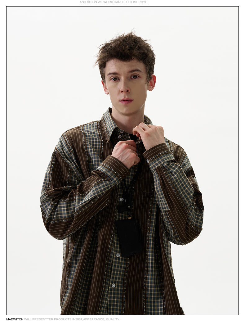MADWITCH VINTAGE PLAID SHIRT #NR3283