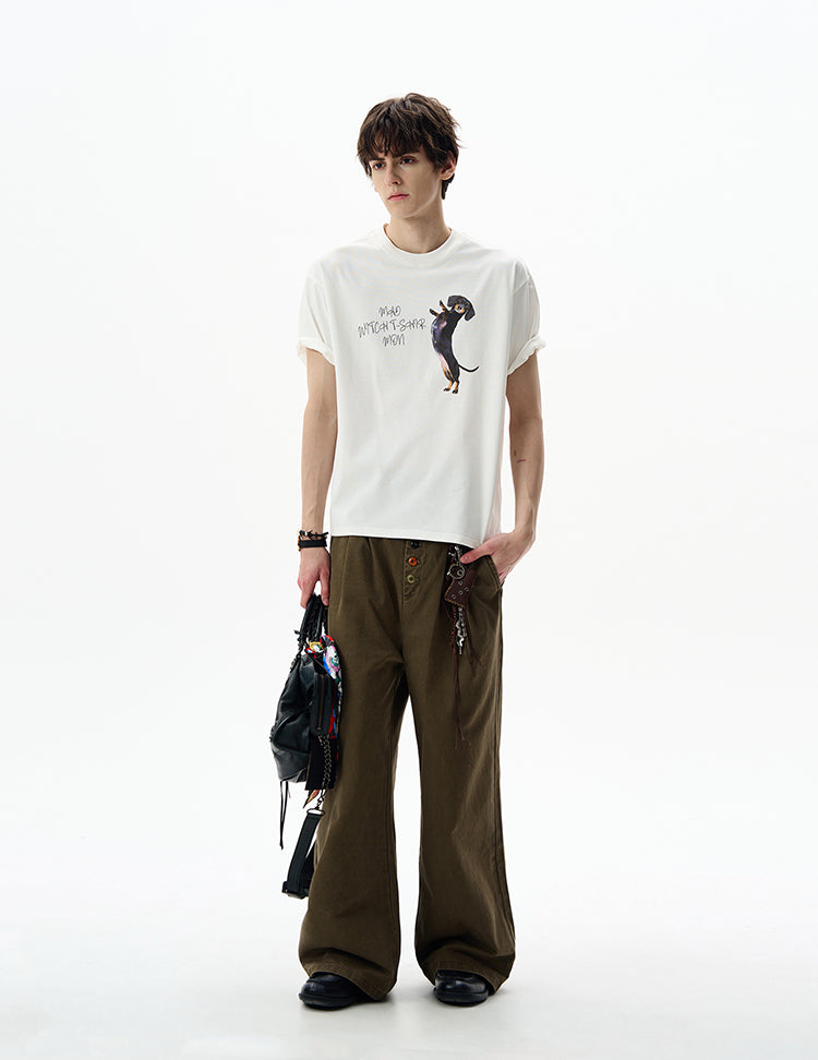 MADWITCH PUPPY PRINT T-SHIRT #MD4196