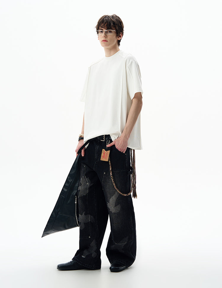 MADWITCH PANELED CREW NECK TEE #UTU009