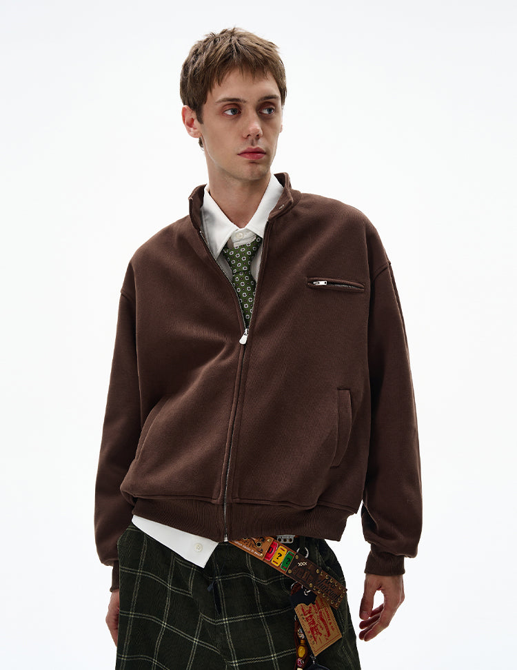 MADWITCH UNISEX MINIMALIST STAND COLLAR JACKET #AB1080