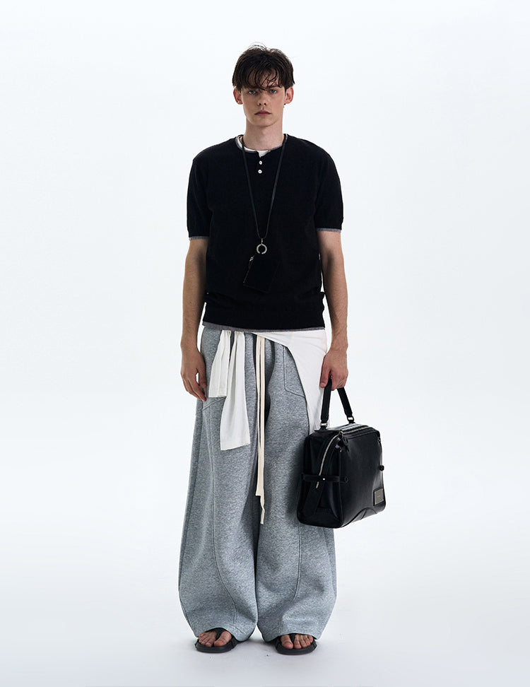 MADWITCH COLORBLOCK KNIT SHORT SLEEVE SHIRT #LX3027
