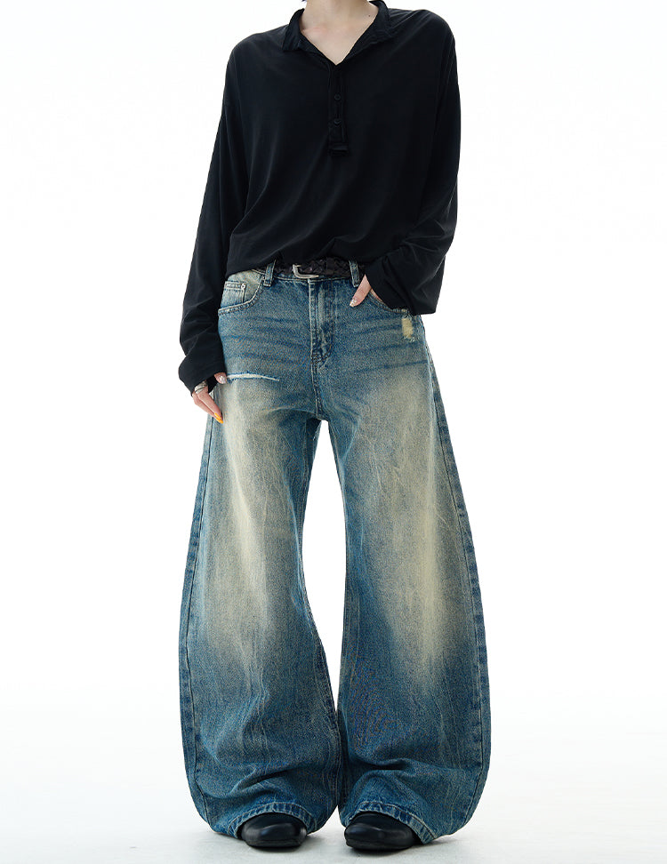 MADWITCH WASHED DISTRESSED JEANS #G6861