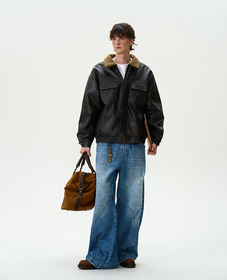 MADWITCH THICKENED PU LEATHER JACKET #G1060