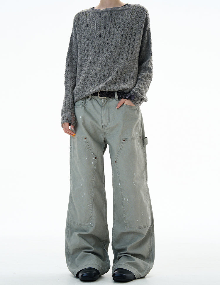 MADWITCH UNISEX PAINT SPLATTER CARGO PANTS #Z031