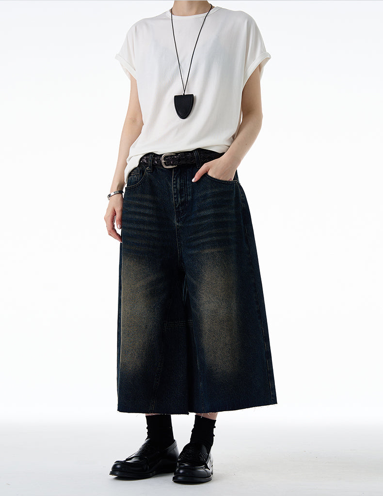 MADWITCH VINTAGE WASHED DENIM SHORTS #FX075