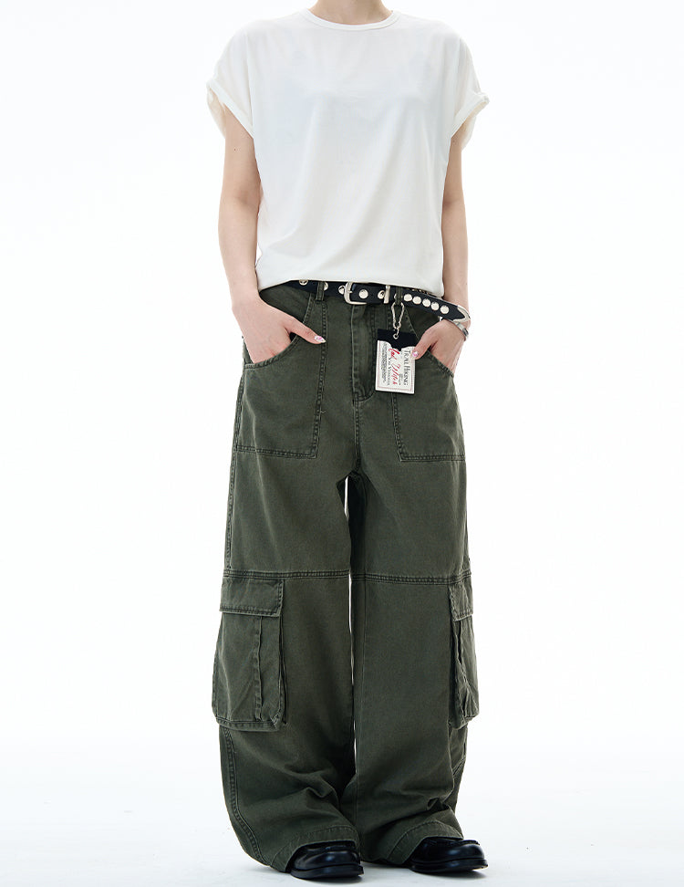 MADWITCH DISTRESSED UTILITY CARGO PANTS #RK164