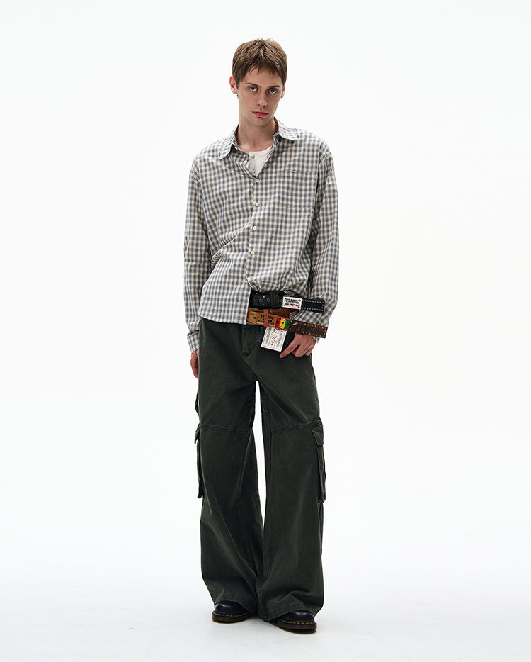 MADWITCH CHECKERED LONG SLEEVE SHIRT #RC86