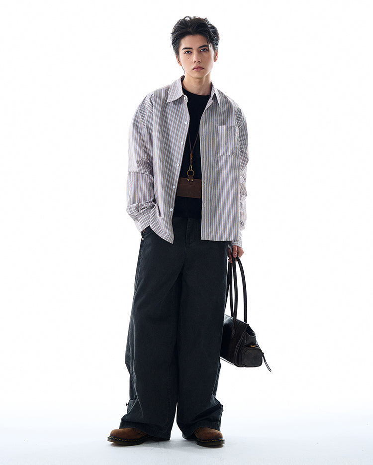 MADWITCH STRIPED LONG SHIRT #RC158