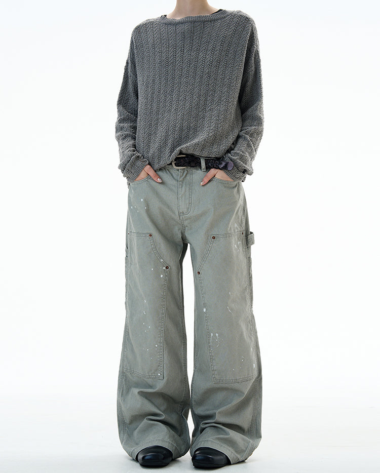 MADWITCH UNISEX PAINT SPLATTER CARGO PANTS #Z031