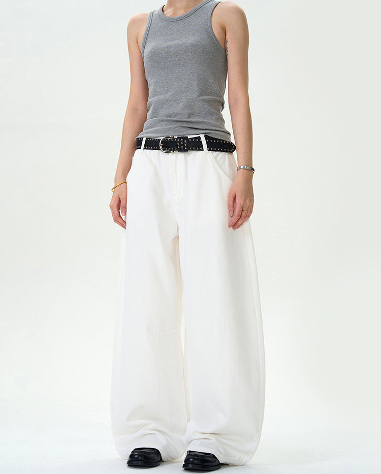 MADWITCH WHITE VERSATILE CASUAL PANTS #L505