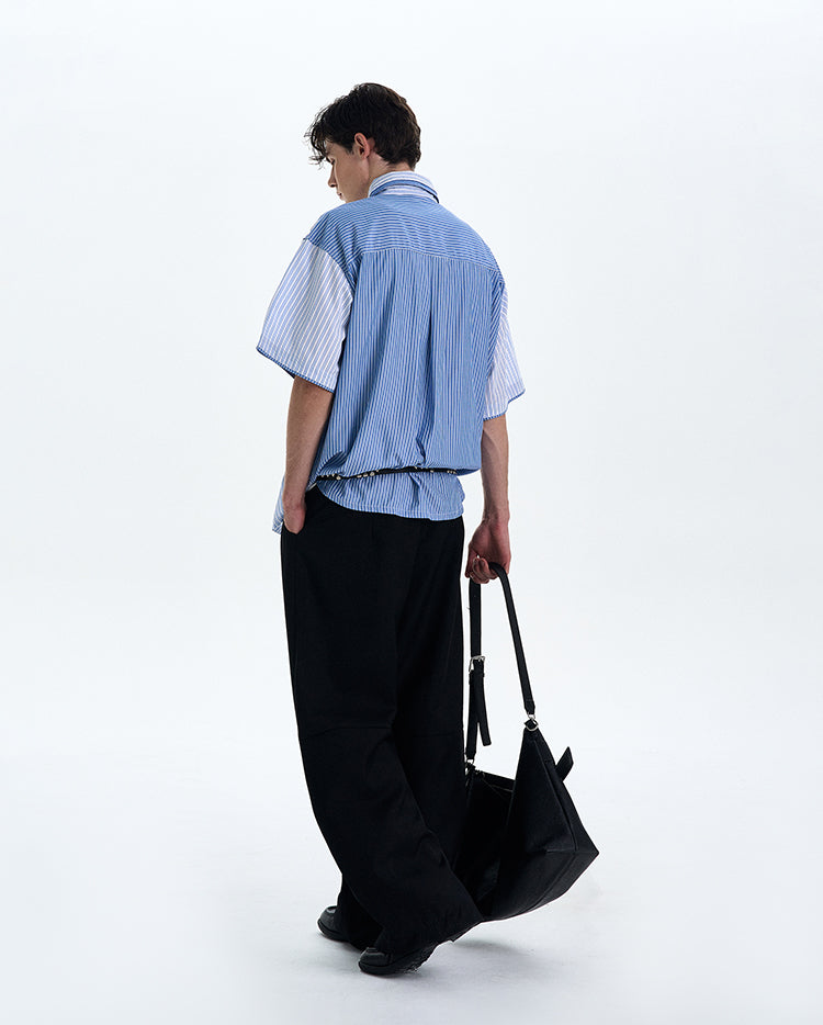MADWITCH PATCHWORK SHORT SLEEVE SHIRT #AB1051