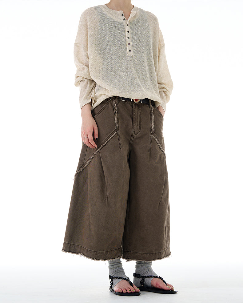 MADWITCH VINTAGE RAW-EDGE CARGOS #CK3529B