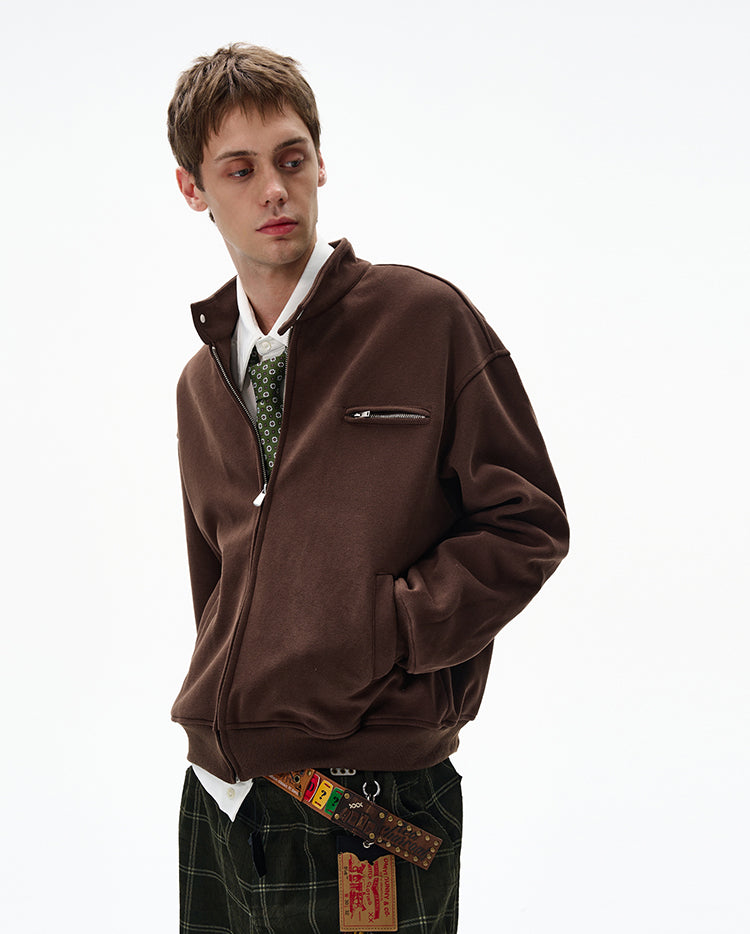 MADWITCH UNISEX MINIMALIST STAND COLLAR JACKET #AB1080