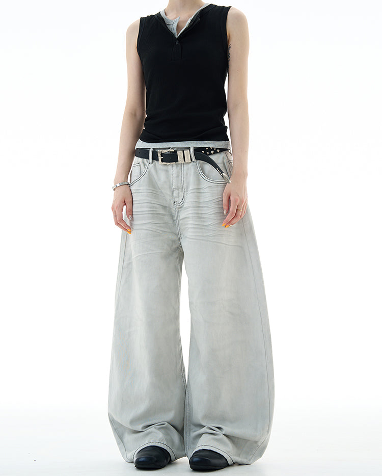 MADWITCH UNISEX VINTAGE SCIMITAR-STYLE JEANS #FX083