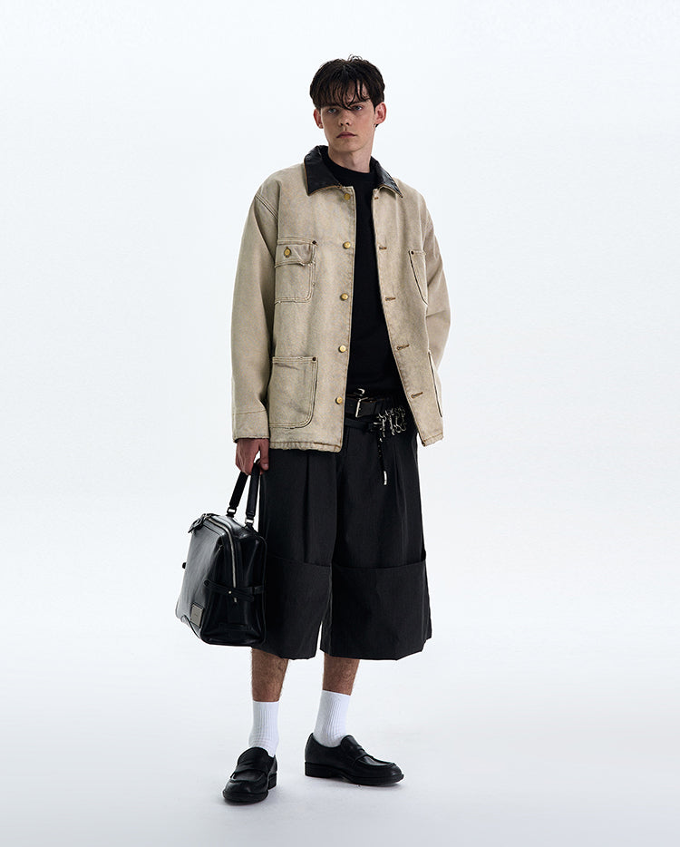 MADWITCH BARN STYLE TURN-DOWN COLLAR JACKET #CW1136