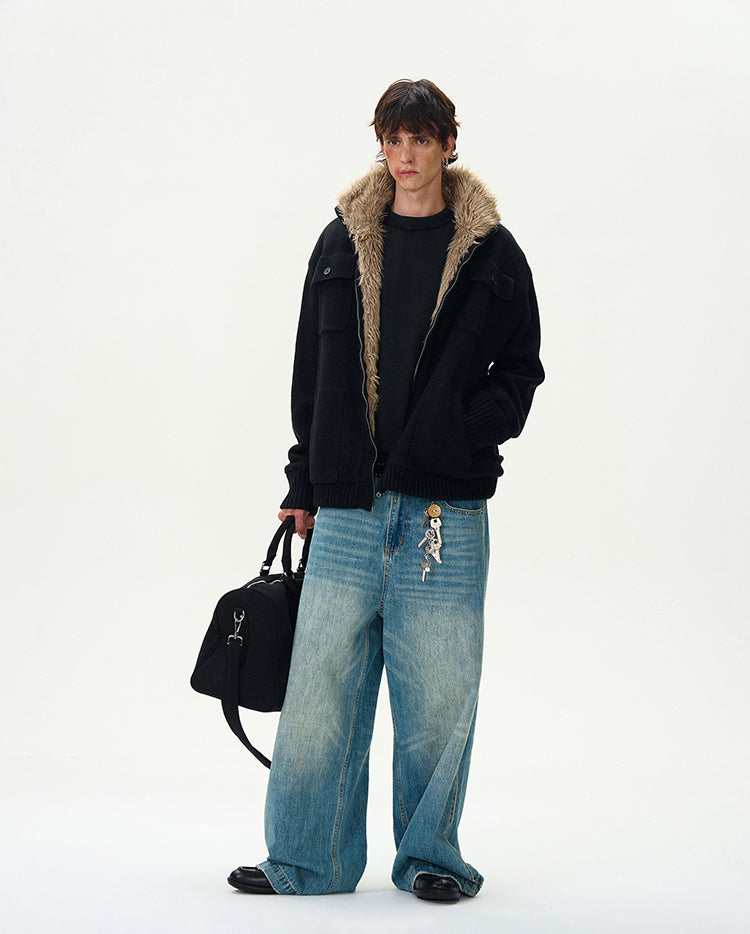 MADWITCH HEAVYWEIGHT KNIT COTTON JACKET #C178