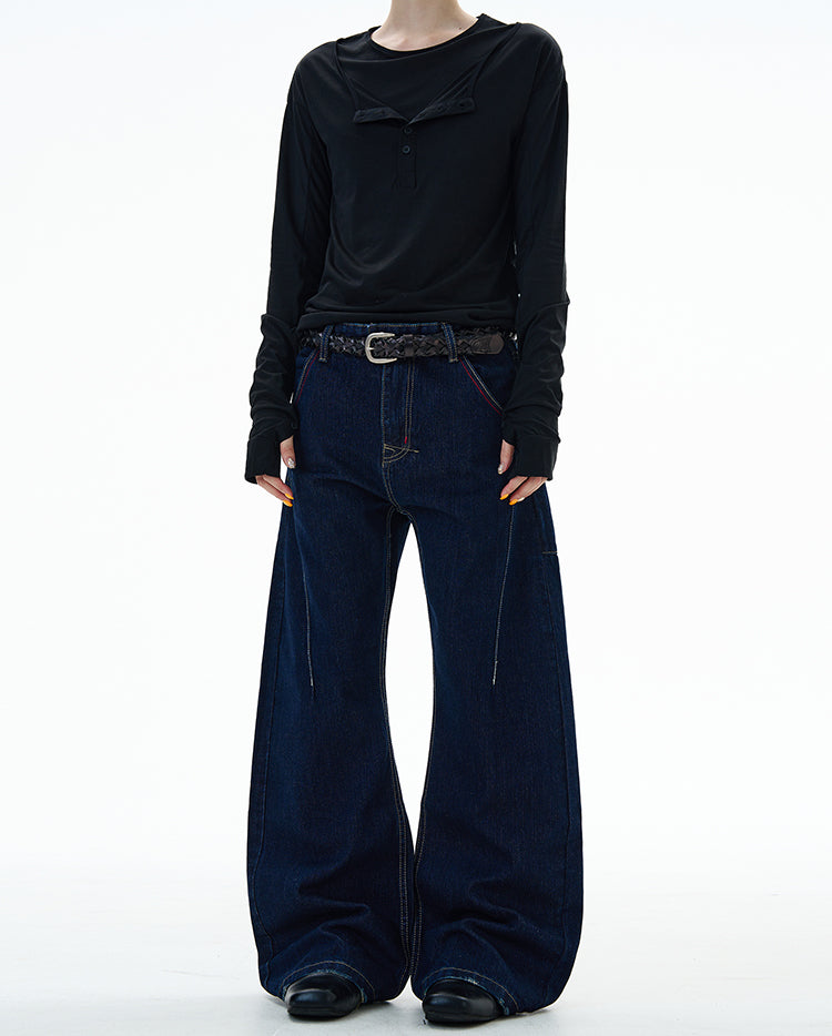 MADWITCH UNISEX CREATIVE WIDE LEG JEANS #G6843