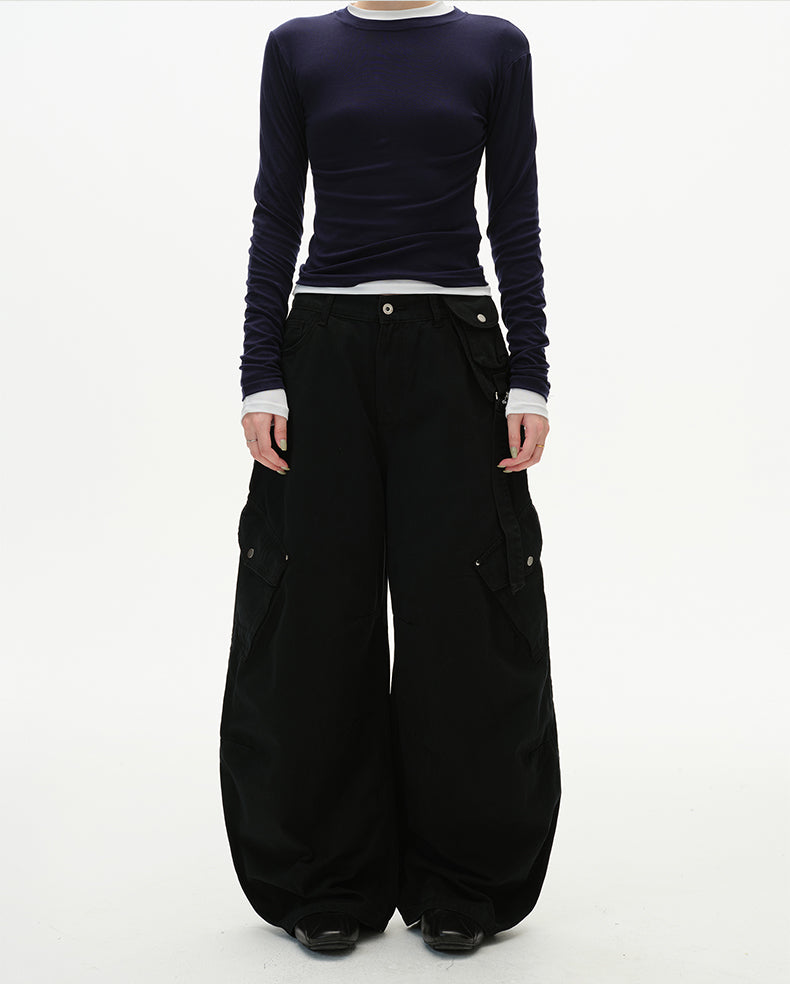 MADWITCH UTILITY SLUNG TROUSERS #H5787