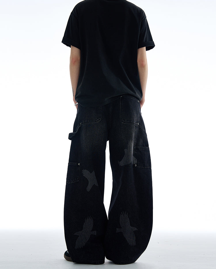 MADWITCH AMERICAN STYLE PEACE DOVE PRINT DENIM JEANS #CK9575