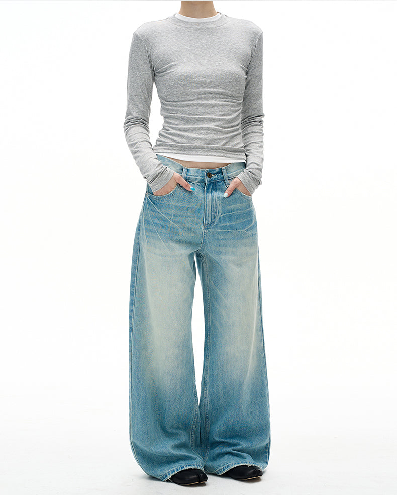 MADWITCH DISTRESSED WASHED STRAIGHT JEANS #CK9697