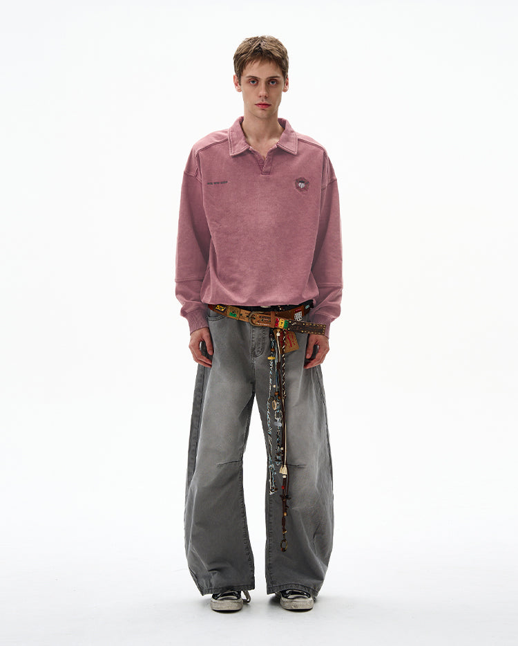 MADWITCH UNISEX RETRO POLO SWEATSHIRT #9693