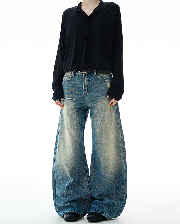 MADWITCH WASHED DISTRESSED JEANS #G6861