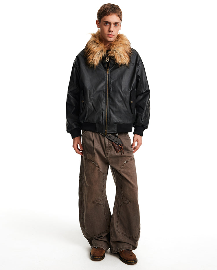 MADWITCH PU SHEARLING PARKA #L99607
