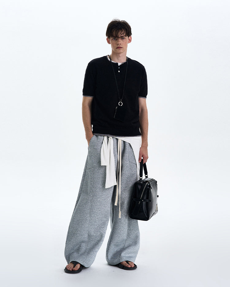 MADWITCH COLORBLOCK KNIT SHORT SLEEVE SHIRT #LX3027
