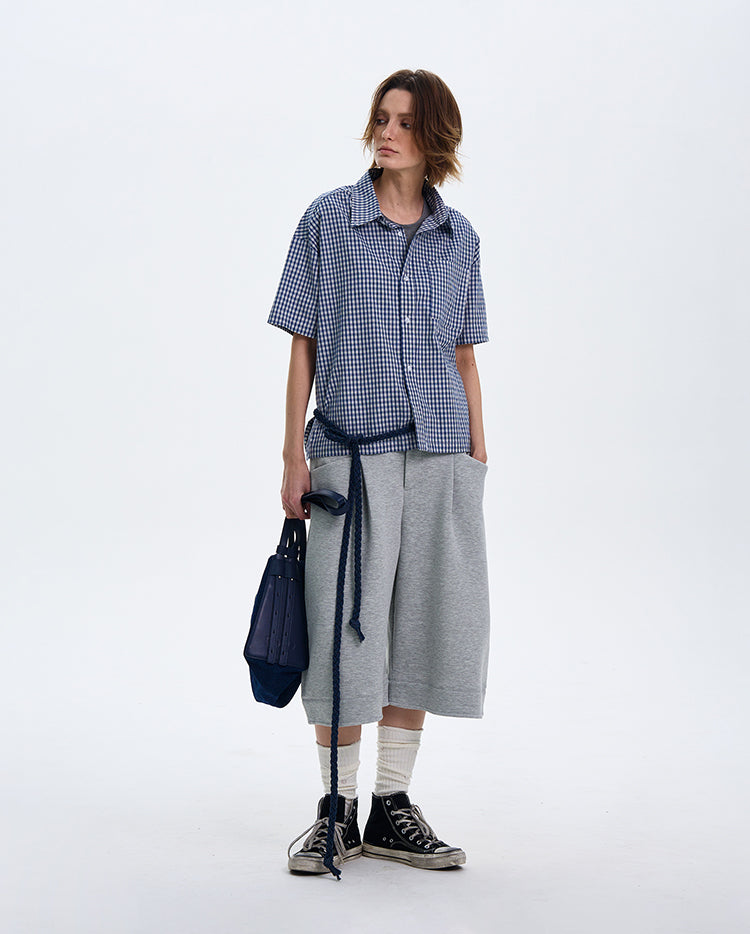 MADWITCH SPRING SUMMER PLAID SHORT-SLEEVE SHIRT #CR212
