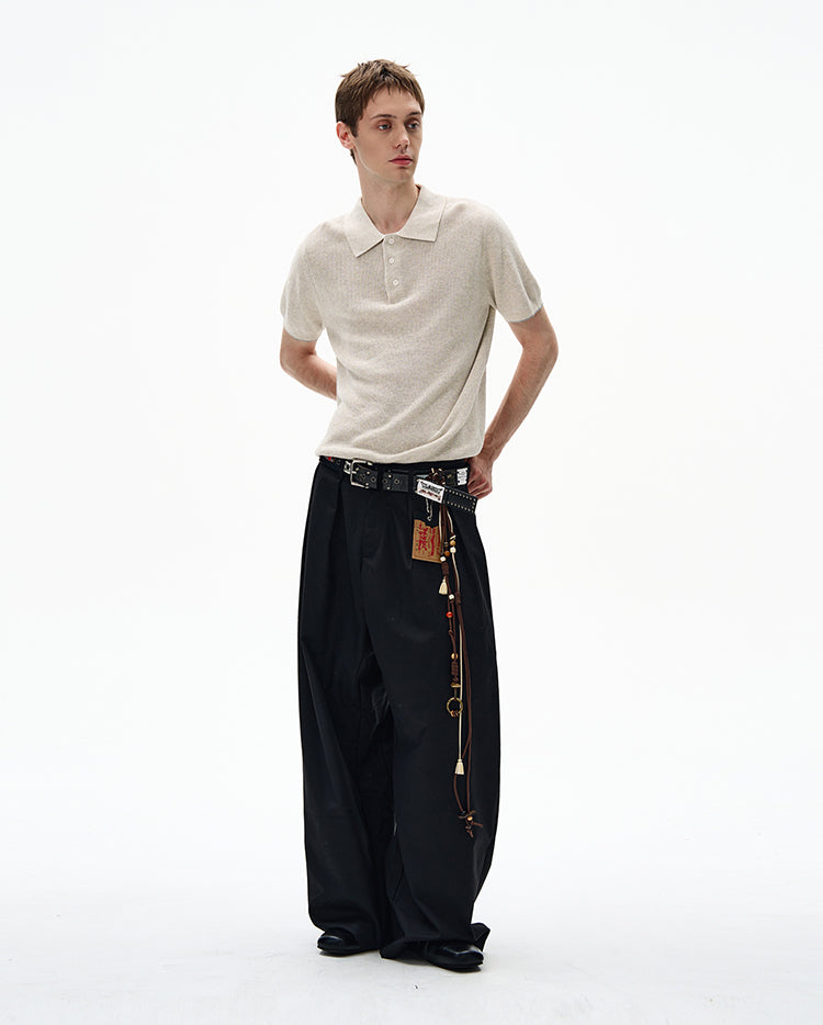 MADWITCH CLASSIC POLO KNIT TOP #250139