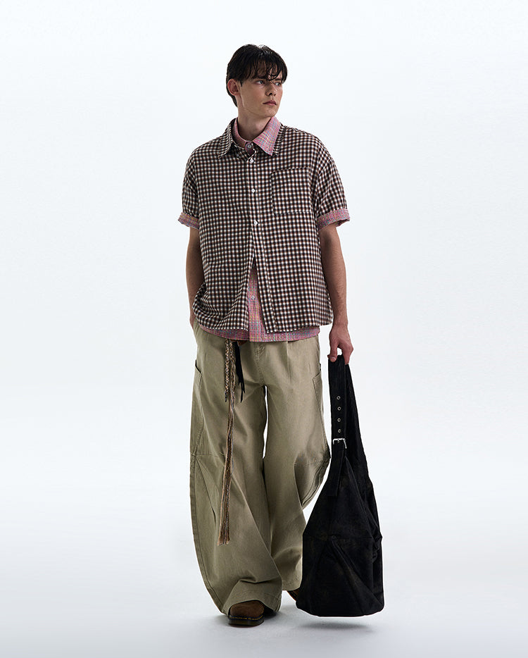 MADWITCH POLKA DOT CHECKERED SHIRT #CR222