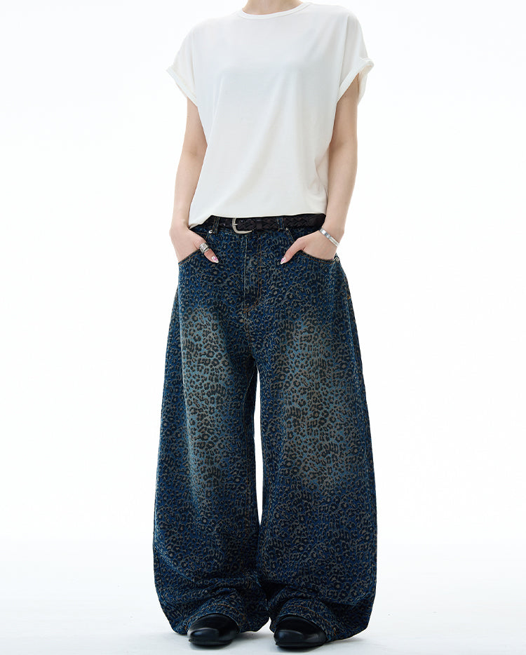 MADWITCH WASHED LEOPARD FLARE PANTS #BNK157