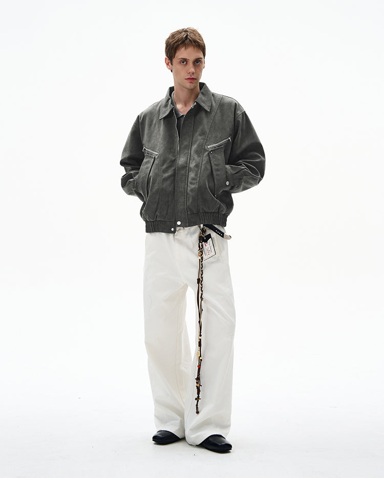 MADWITCH UNISEX SUEDE UTILITY JACKET #L963