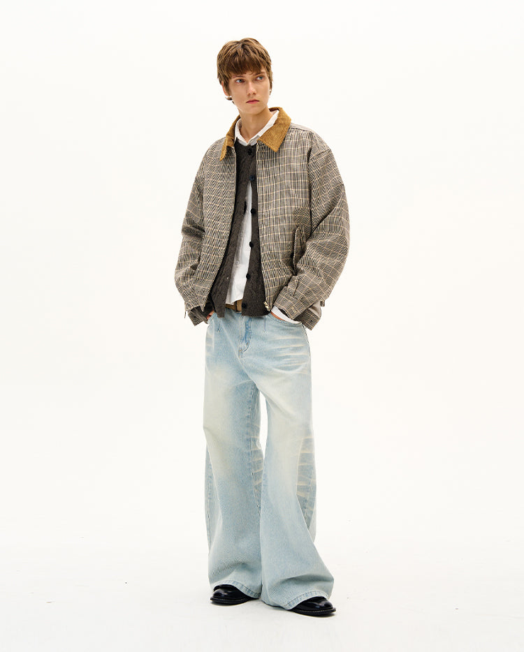 MADWITCH UNISEX CONTRAST COLLAR PATCHWORK JACKET #G1412