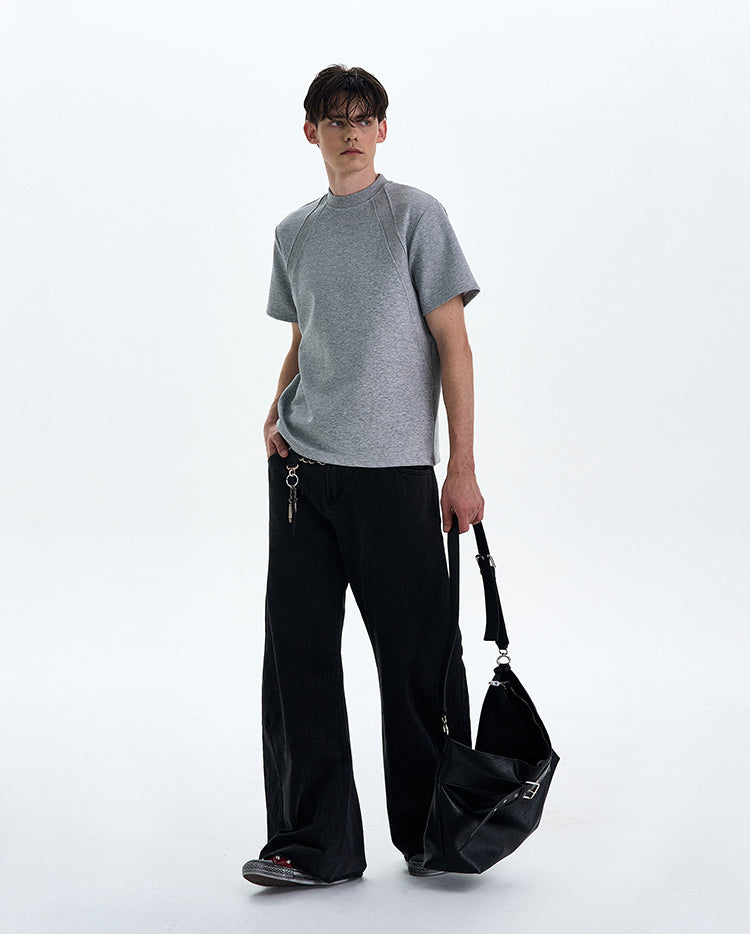 MADWITCH BOXY STRAIGHT SHOULDER T-SHIRT #XY24002