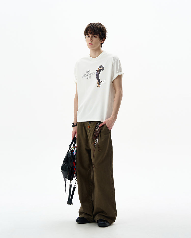 MADWITCH PUPPY PRINT T-SHIRT #MD4196