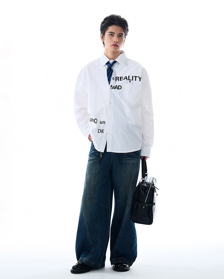 MADWITCH PRINTED WHITE SHIRT #MD4138